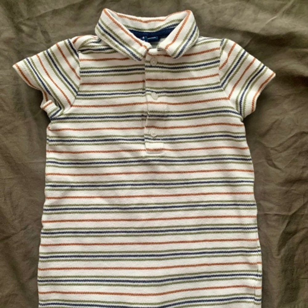 Janie and Jack Striped Polo One Piece Romper